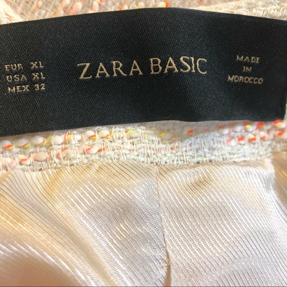 NEW Zara Biker Zip Pockets Lined Jacket Coat Blazer Size XL Cream Color - Picture 11 of 12